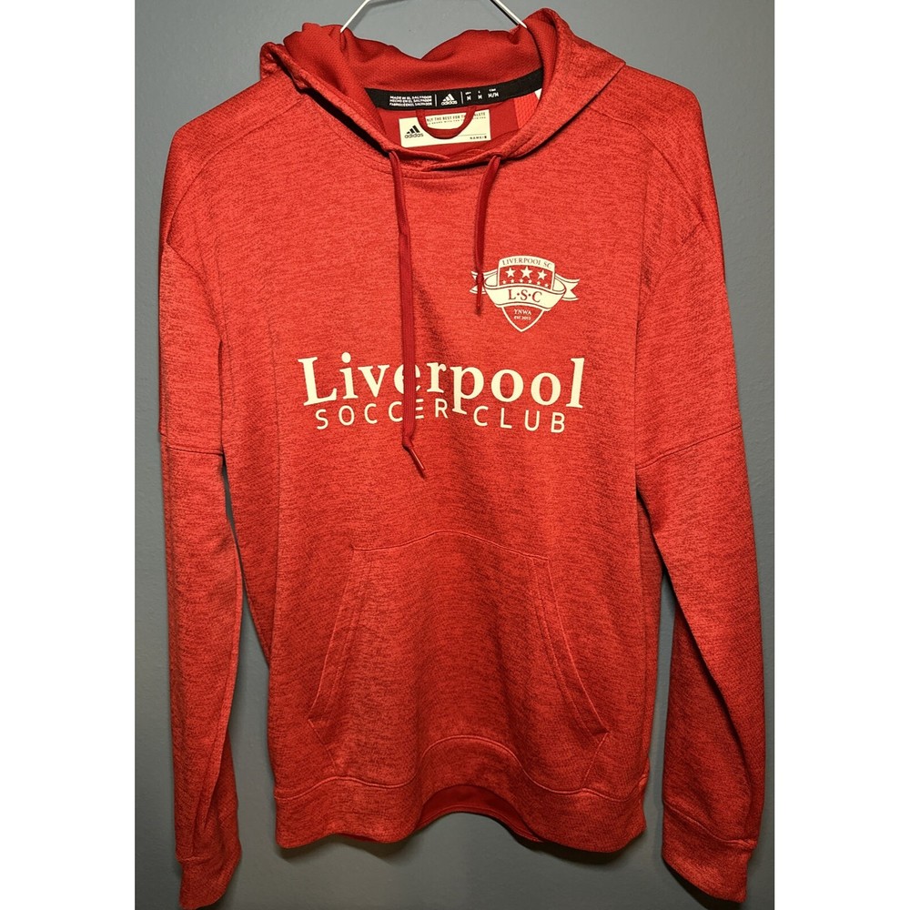Adidas Liverpool Soccer Club Men's MEDIUM Hoodie Red Drawstring